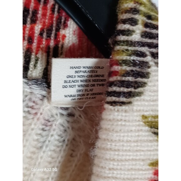 Anthro Sleeping on Snow Cardigan Sweater Wool Blend Small Romantic Boho Work - Picture 6 of 7